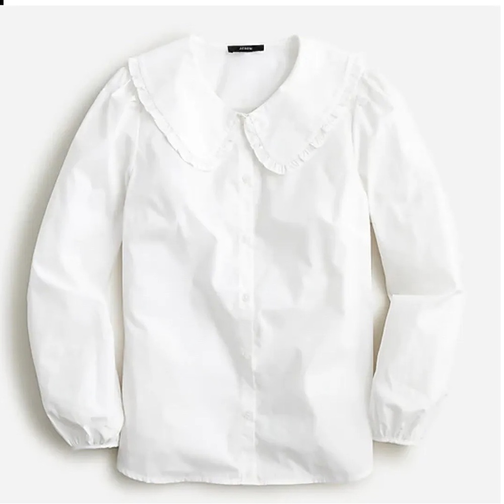 J Crew Ruffle-collar shirt in cotton poplin Size 4